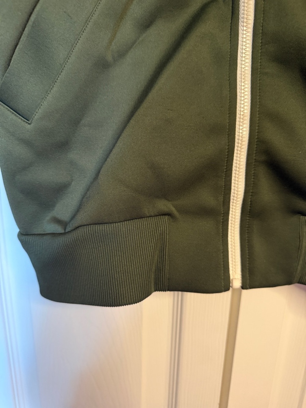 Lacoste Olive Green Full Zip Track Jacket Men’s Medium White Zip Minimal Sport - Picture 6 of 10